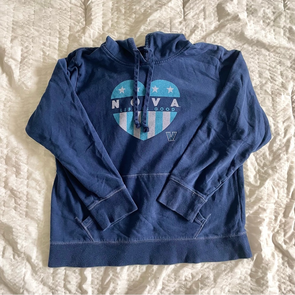 NWOT Villanova University College Nova Life Is Good Large Hoodie Sweatshirt